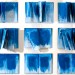 Zea Morvitz, 9 Cobalt Books, acrylic on discarded books thumbnail