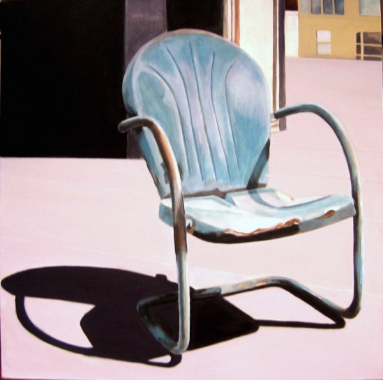 Candace Loheed, On the Roof, 24 x 24, acrylic on canvas