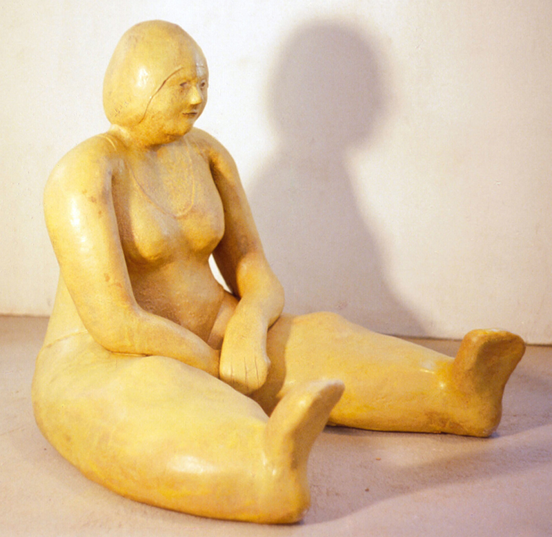 Mimi Abers, Lady on the Beach, fired clay