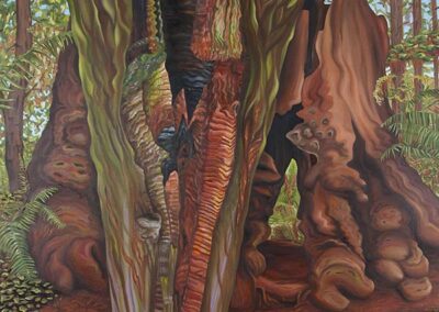 Linda MacDonald, Vulcans Deed, oil on canvas, 30 x 40