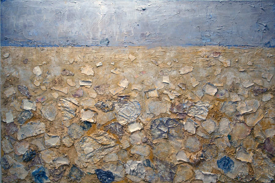 Mary Mountcastle Eubank, Other Shore, 2001-2013, acrylic and m/m, 48 x 72 ins.