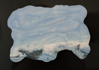 Tania Houtzager, Heavy Clouds , inkjet transfer plaster and acrylic glass- 14inx 14in