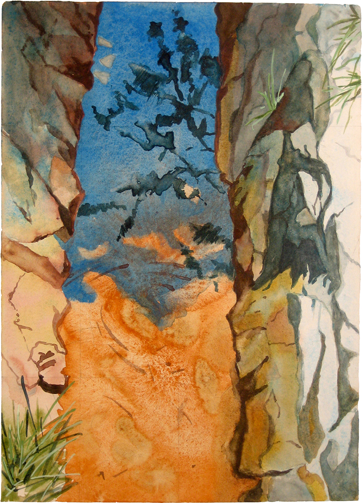 Kay Russell, Ditch 1, watercolor, gouache