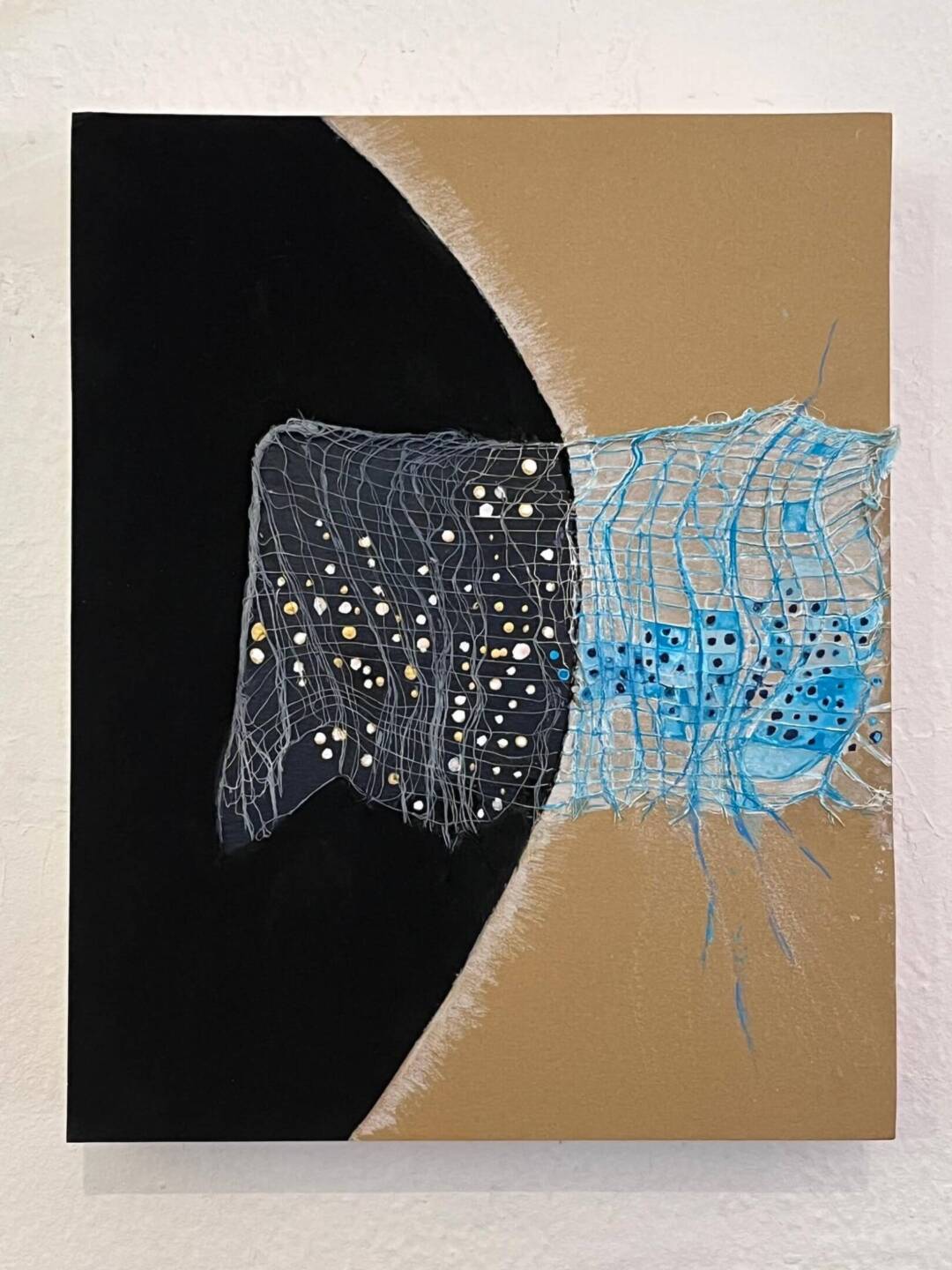 Ellen Vogel - Riffing 3 - mixed media on wood panel - 8in x 10in