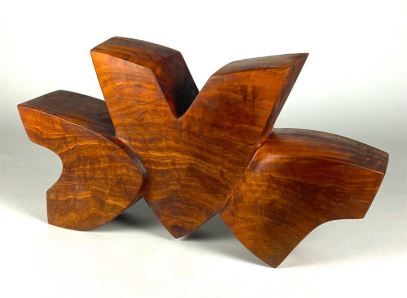 Bruce Mitchell - Threescape - Wood Sculpture, 11x20x5in