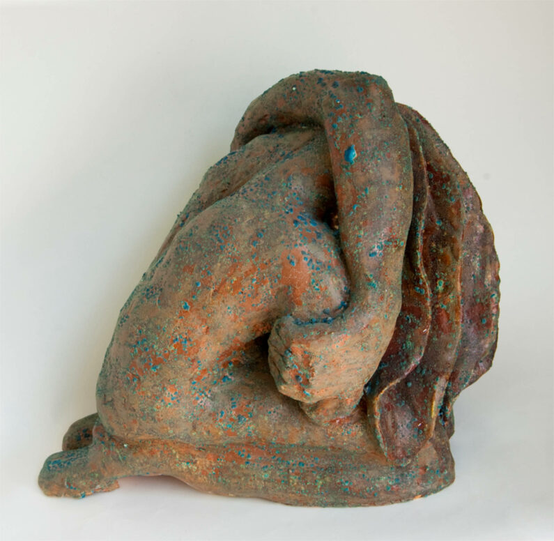 Mimi Abers - Exhausted - clay, 14x11x12ins
