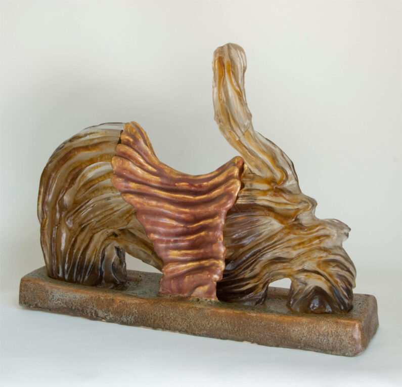 Mimi Abers - Respite - clay and glass, 15x20x5in