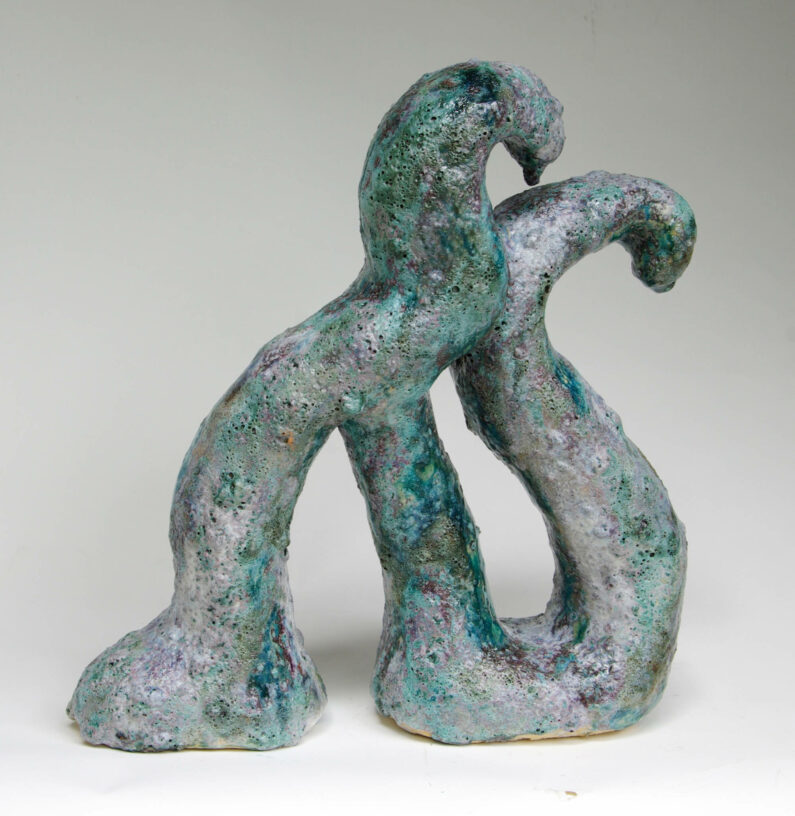 Mimi Abers - Venturing Out - clay, 15x14x5ins