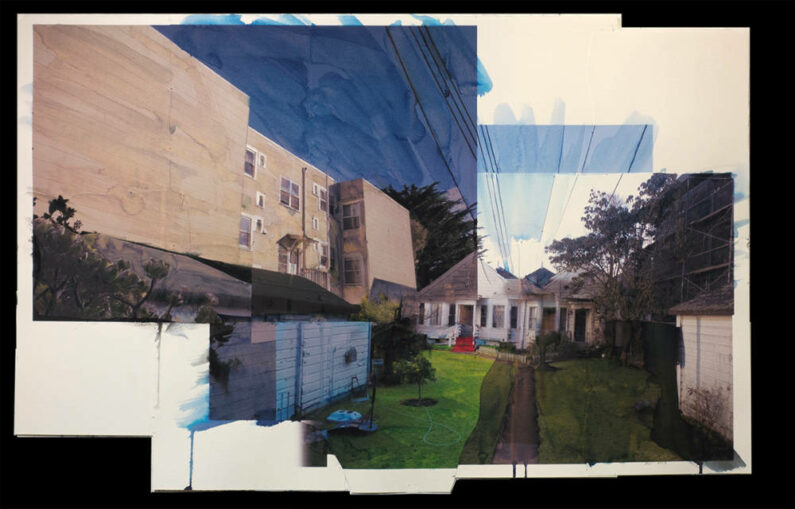 Michael Acker - Two Irving Houses - Mixed Media - 32 x 20