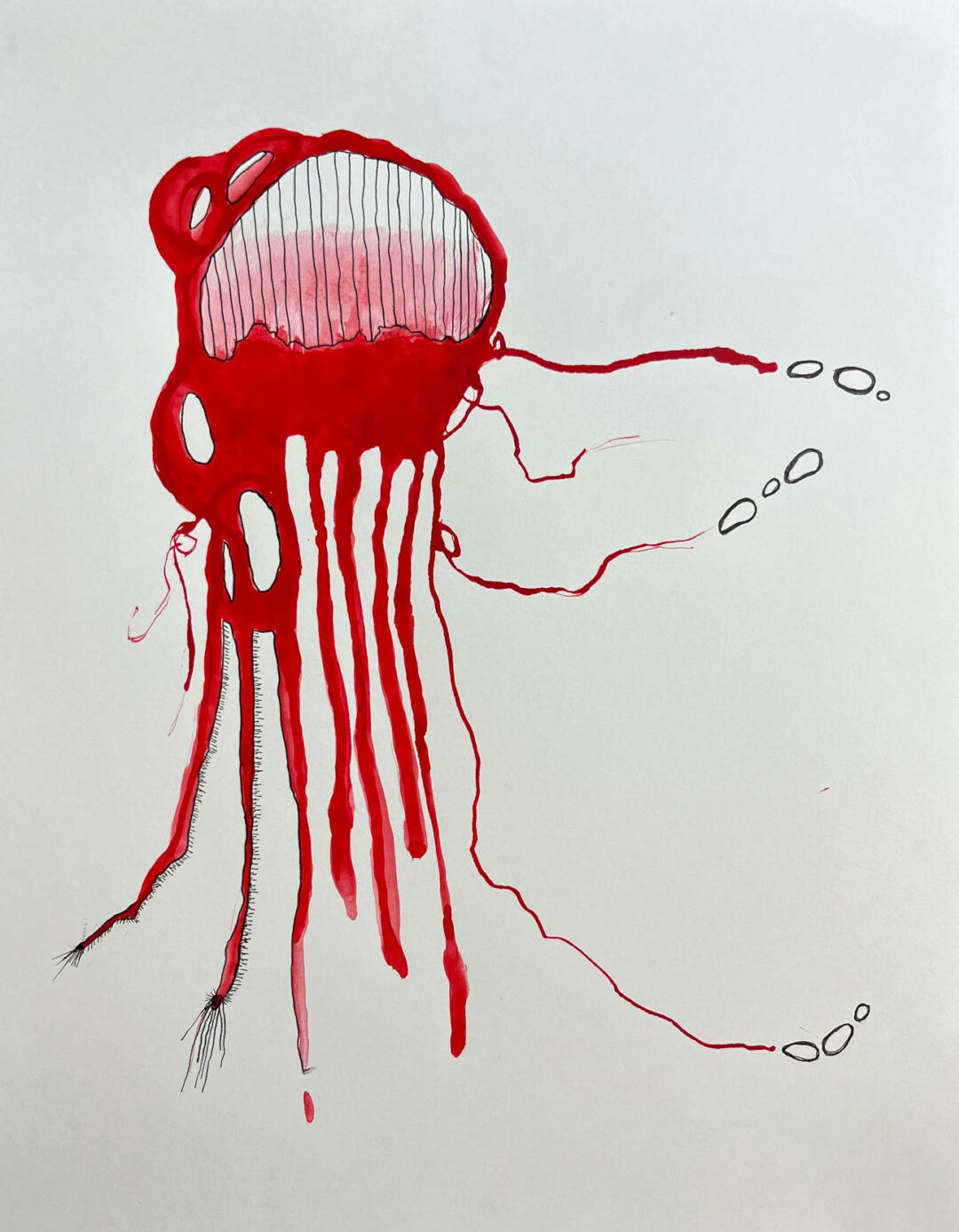 Ellen Vogel - Untitled 1 - Acrylic Ink and Pen - 11in x 14in