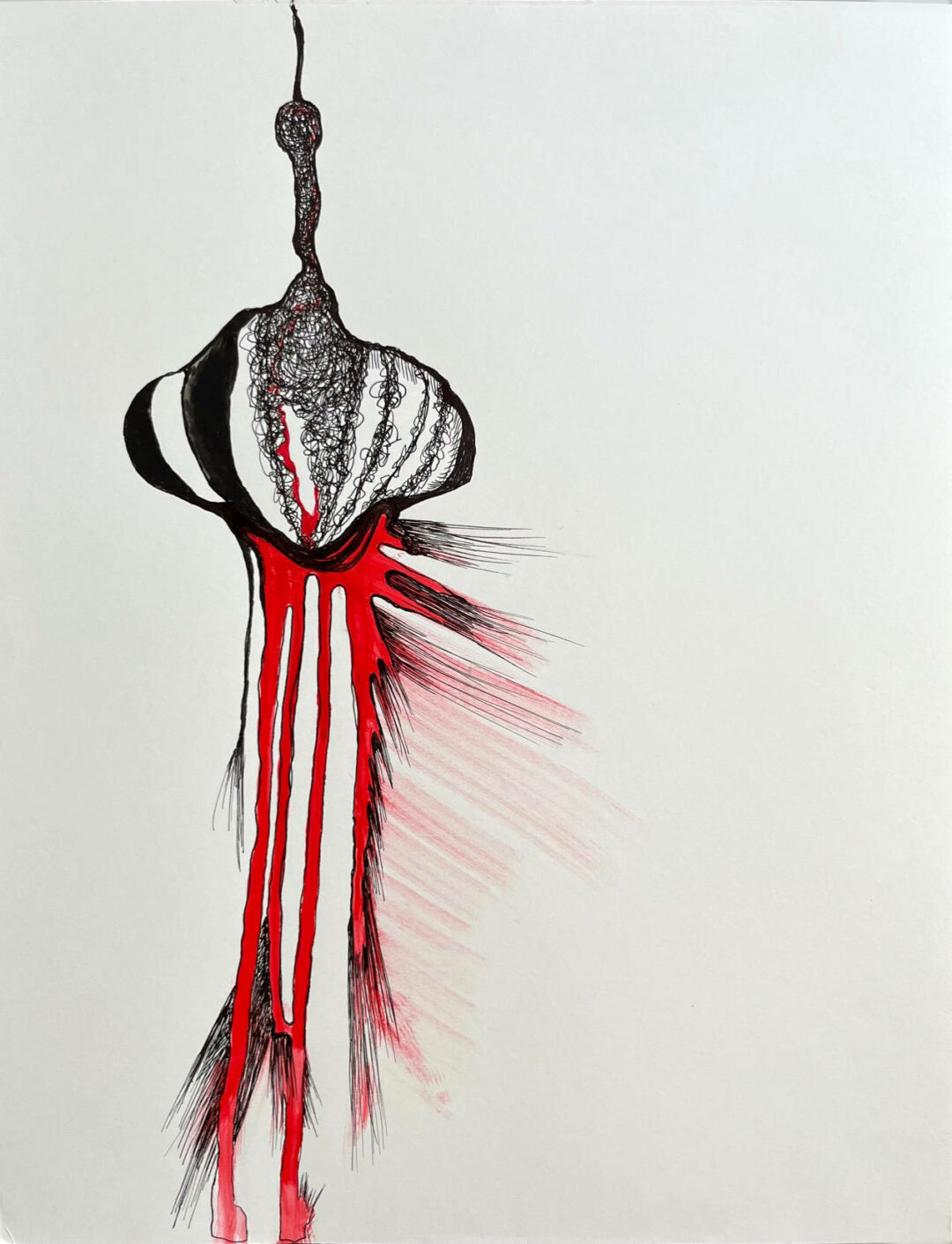 Ellen Vogel - Untitled 3 - Acrylic Ink and Pen - 11in x 14in