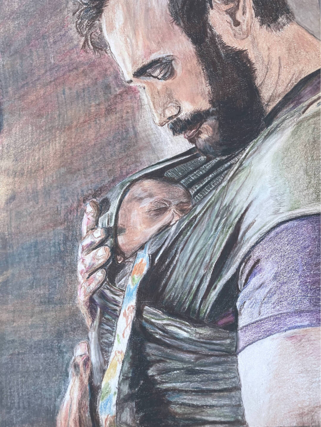 e a zappa - Father and Son - colored pencil - 9in x 12in