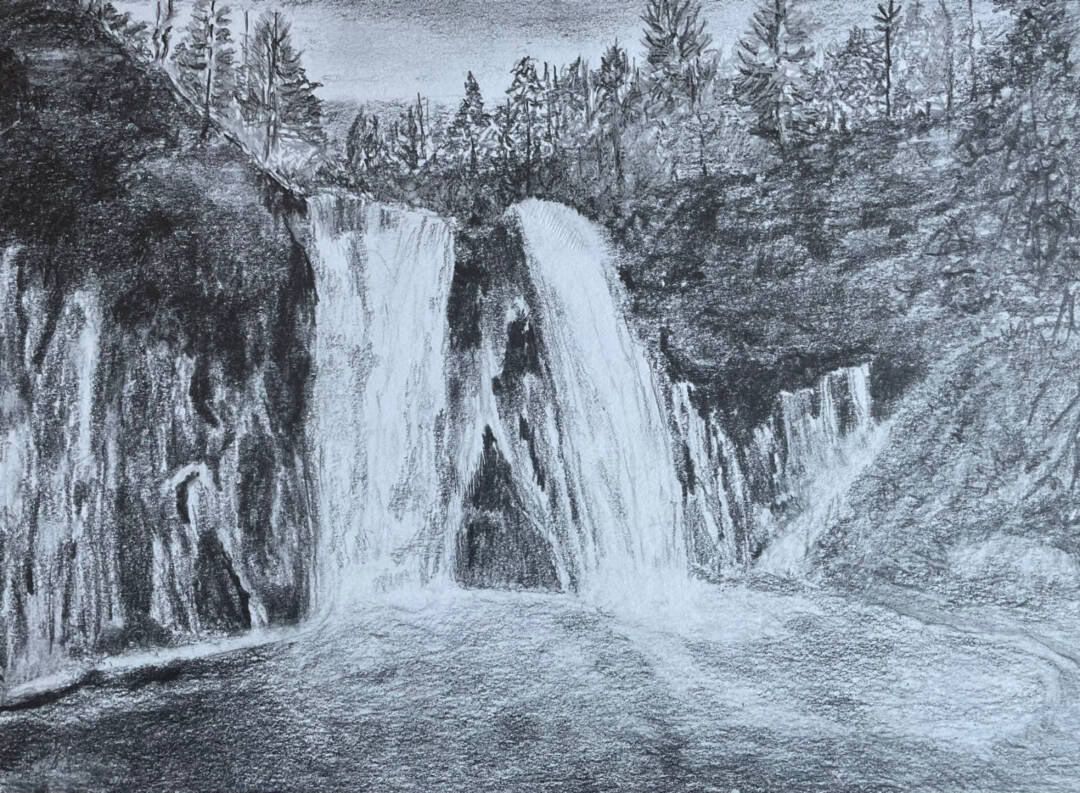 EA Zappa - Burney Falls, CA - Graphite Pencil - 9H x 12W x 1D