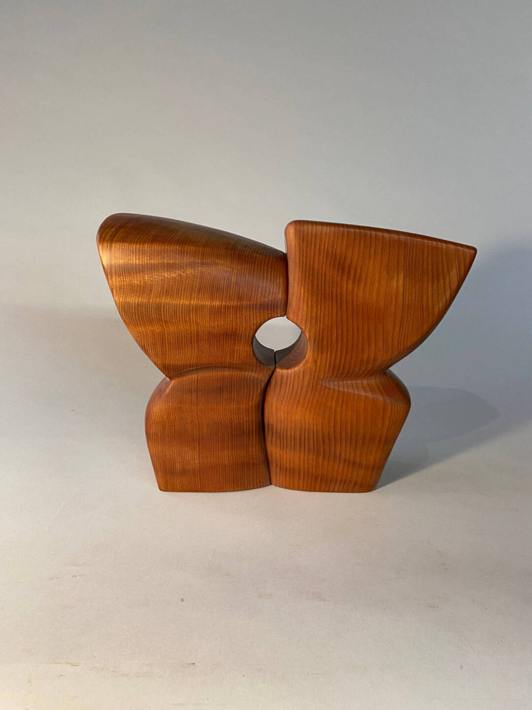 Bruce Mitchell - Cheek to Cheek - redwood 12 in h x 15in w x 4in d