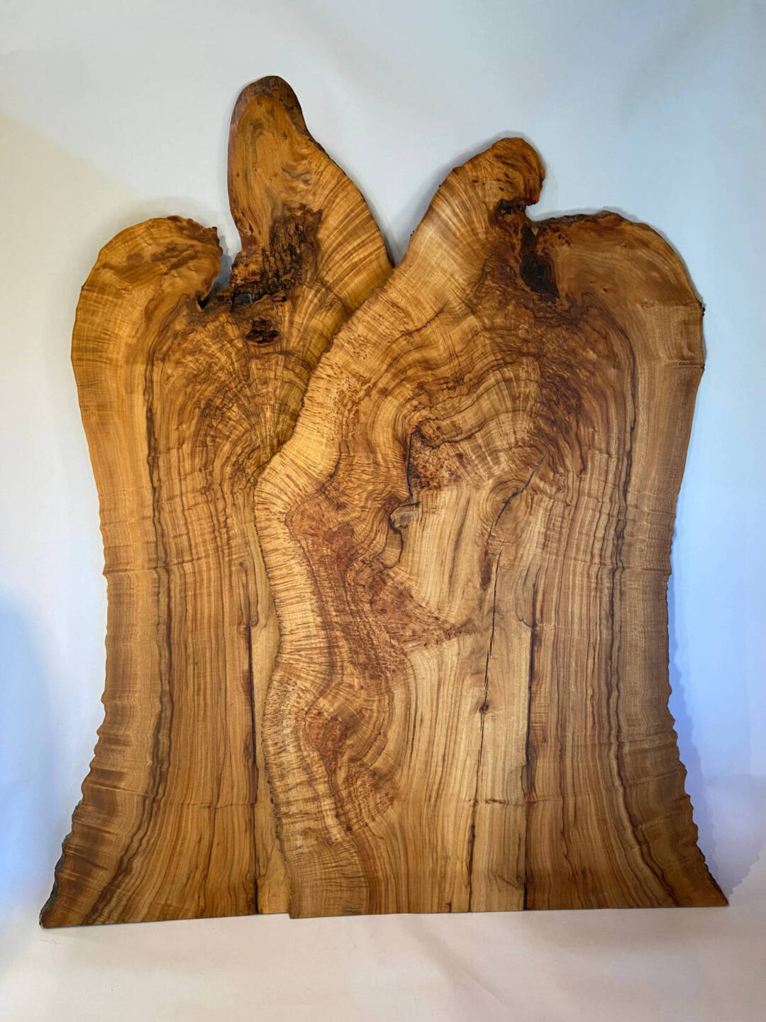 Bruce Mitchell - Twins - camphor burl slabs - each approx 75in h x 48in w x 1in d