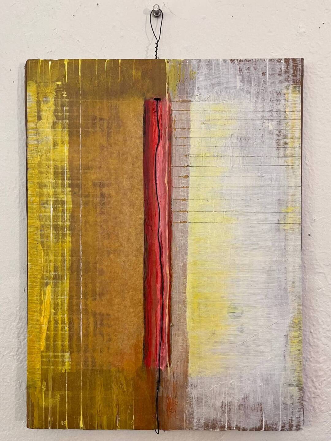 Ellen Vogel - Down to the Core - mixed media on cardboard - 12in x 16in