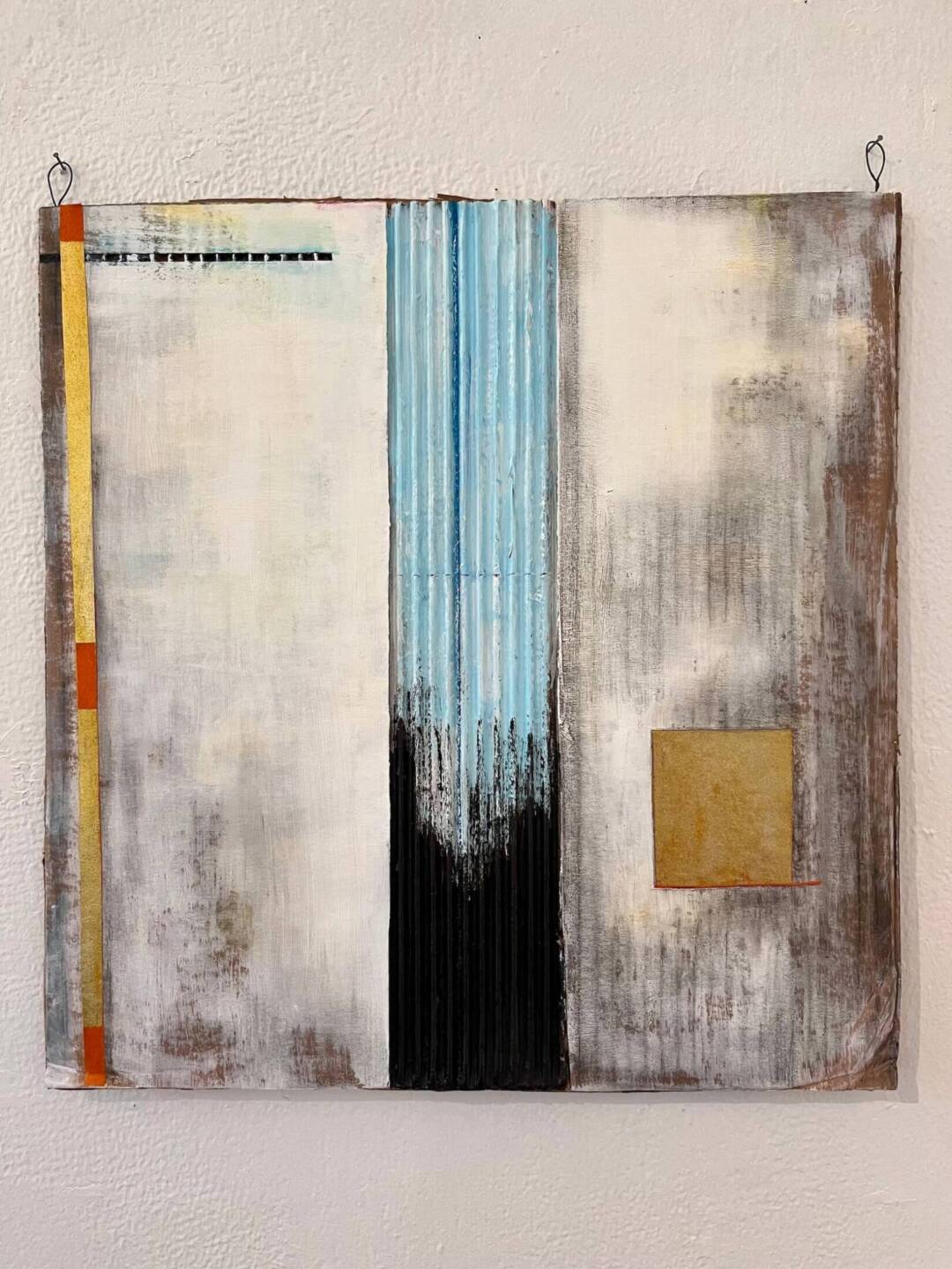 Ellen Vogel - Ode to Gold - mixed media on cardboard - 12in x 16in
