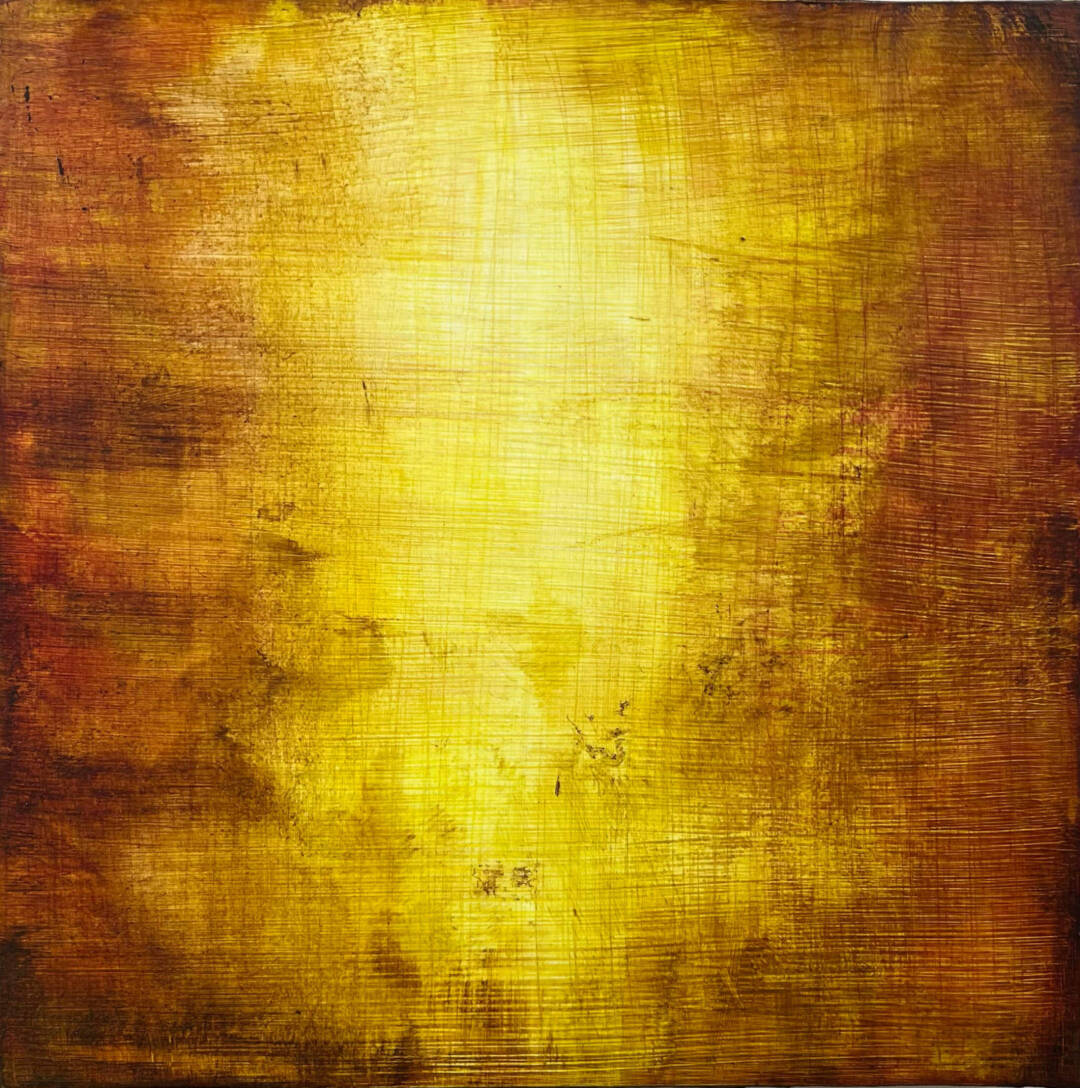Airiel Mulvaney - Gayatri Mantra Series 2 - acrylic on wood panel - 12in x 12in