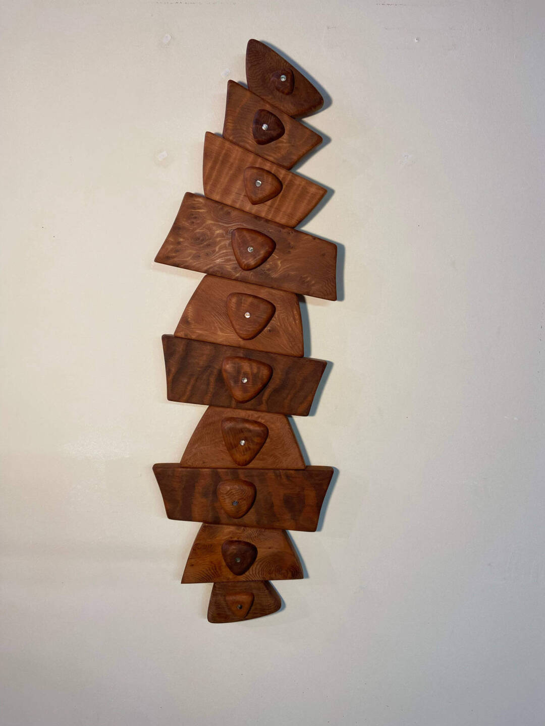 Bruce Mitchell - Mesomander - curly redwood and mother of pearl - 32in x 10in x 1in