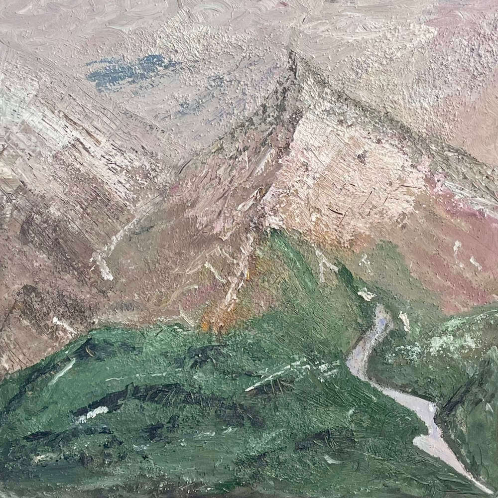 E A Zappa - Tundra - oil, marble dust, and sand on paper board - 24in x 24in