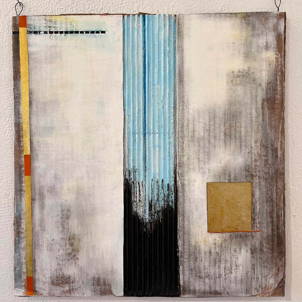 Ellen Vogel - Finding the Gold - Mixed media on carboard - 20.5in x20.5in framed