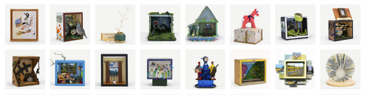 Grid of 16 Box Show artwork thumbnails