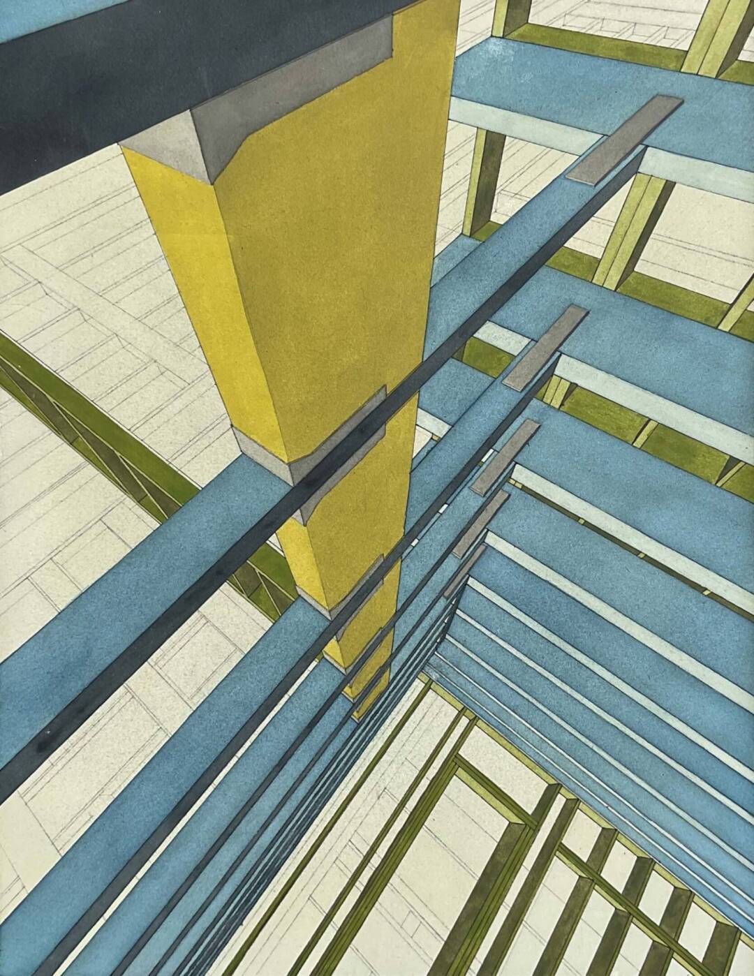 Geoffrey Campen - Untitled 5 - Gouache on Panel - 12in x 18in